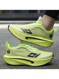 Men's Gradient Mesh Running Shoes, Shock-Absorbing & Responsive Athletic Sneakers, Lightweight Non-Slip Racing Trainers