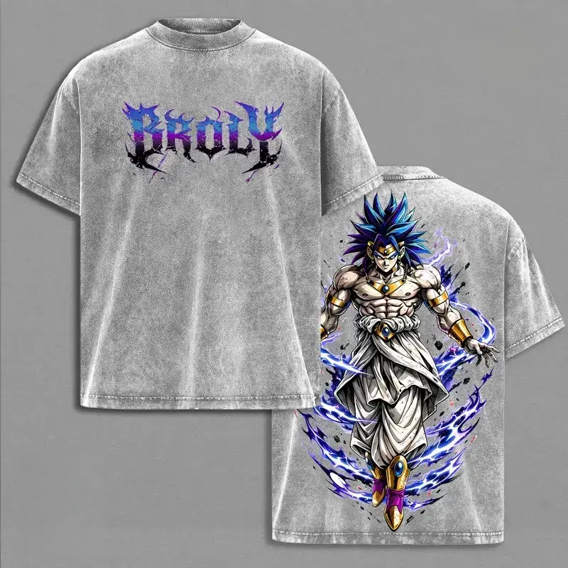 Broly - DBZ Vintage Washed T-Shirt, Relaxed Fit, Heavyweight Cotton, Unisex Streetwear Casual Wear, Legendary Super Saiyan Graphic Tee, Gift for Anime Fans 67 shirt silverfish clothes trend gift,funny graphic tee, men’s trendy t-shirts, deals