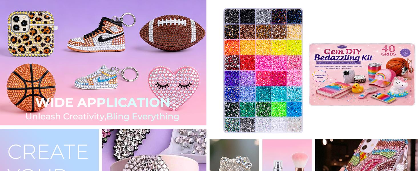 Bedazzling Kit with 40000Pcs 40-Color Resin Jelly Rhinestones, 3mm Multicolor Flatback Gems for Diamond Art, All the necessary tools are provided - Women's Christmas Birthday Gifts, Womens Gifts, Bling Rhinestone Decoration, Diy Rhinestone Bedazzling Kit with 40000Pcs 40-Color Resin Jelly Rhinestones, 3mm Multicolor Flatback Gems for Diamond Art, All the necessary tools are provided - Women's Christmas Birthday Gifts, Womens Gifts, Bling Rhinestone Decoration, Diy Rhinestone