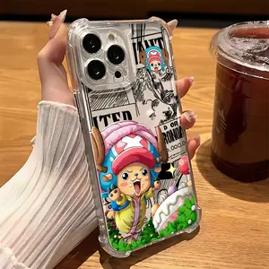 Hot Anime O-One Pieces Chopper Cute Protective Phone Case Suitable for iPhone 17 16e 16 15 14 13 12 11 Mini Pro Max Air X XR XSMAX 8 7 Plus Anti Fall Transparent Soft Back Cover