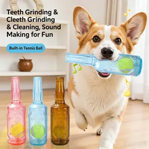 Small Dog Bottle Sound Toy, Pet Supplies, Self-Amusement Distractor, Chew-Resistant Tennis Ball, Ideal for Puppies, Fun & Engaging