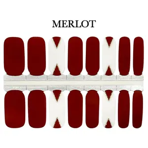 Merlot Nail Wrap - Red and White Design, Original Product Title