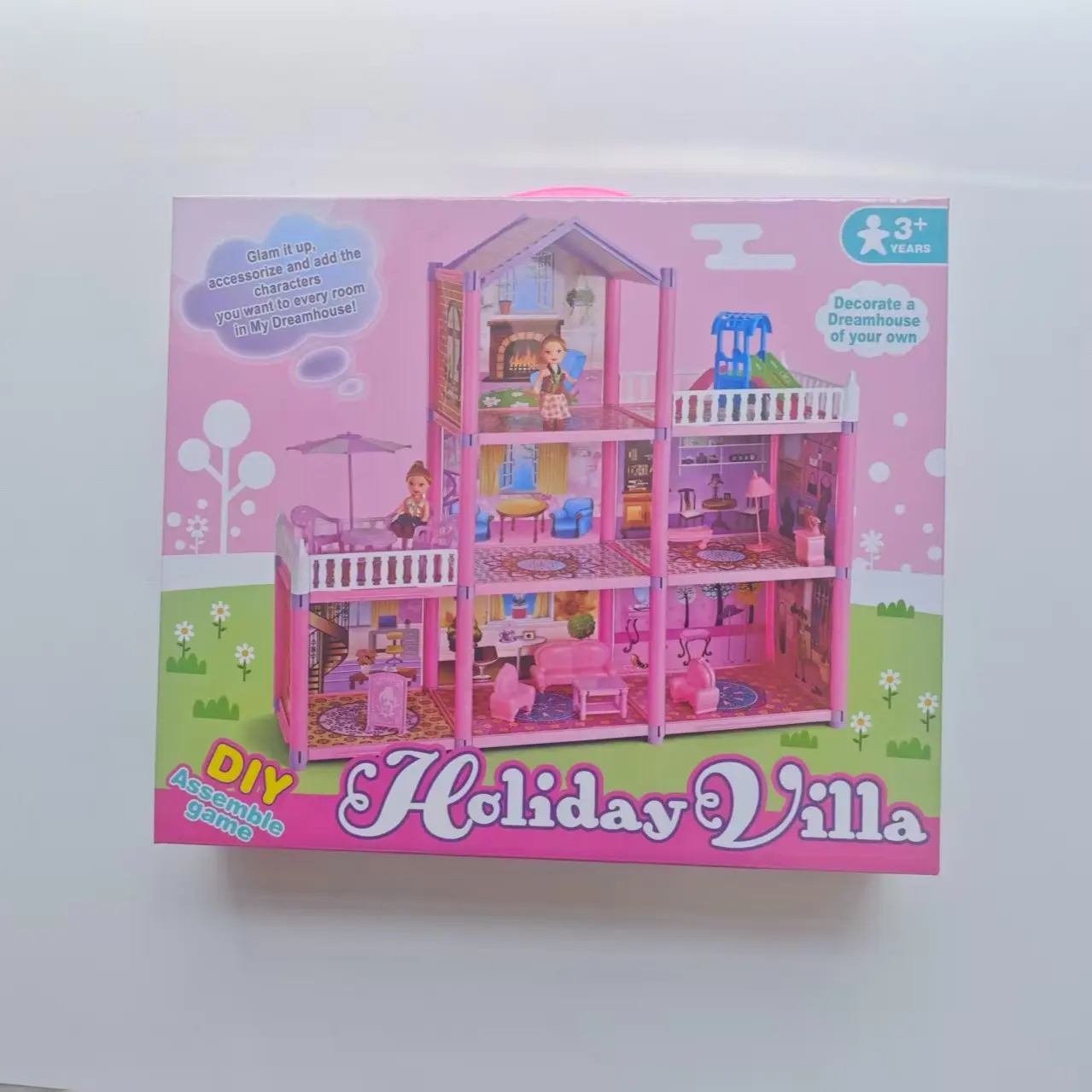 Girls' Princess Castle Doll House Playhouse Toy Set, Doll Playsets, DIY Assembly Model, Educational Gift for Kids Aged 3+, Birthday & Christmas Present