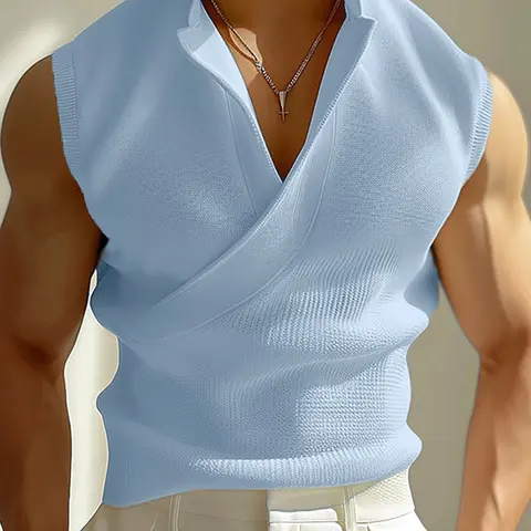 INCERUN Men Tank Tops Basic Solid Color V Neck Sleeveless Casual Male Vests Summer Streetwear Fashion Leisure Korean Men Clothing
