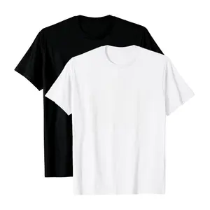 2PC T-shirt, Men's Short Sleeve T-Shirt, white tee Casual Crewneck Cotton Classic Menswear Top, T Shirt Streetwear