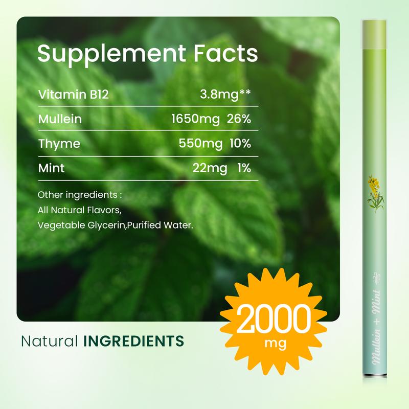 Coofeel Herbal Diffuser 2000mg Extra Strength Supports Natural Health Clears Lungs Detoxifies Enhances Immune System Instant Refreshing with Verbasco Mint & Thyme