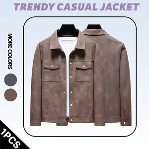 Classic Fashion Lapel Single Breasted Coat Men Trendy Street Thickened Jacket