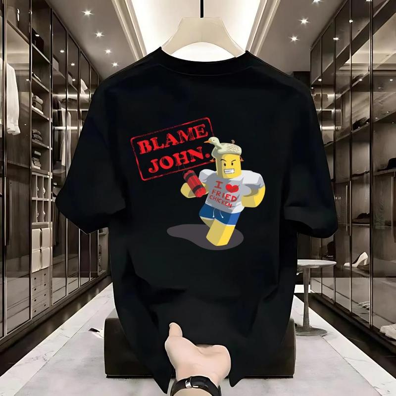 [Sale Up To 50%] [100% Cotton] Roblox Tshirt, Shedletsky Blame John Tshirt, Shedletsky Forsaken Shirt, Roblox Shirt For Men,Blame John Tee, Gamer Shirt, Oversized, Unisex, Top