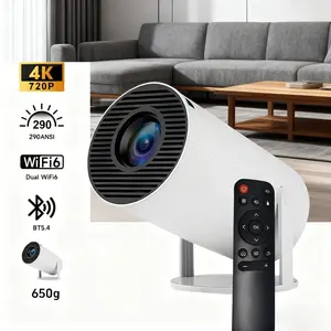 Bluetooth Mini Projector WiFi BT5.4 Auto Keystone 180° Rotatable 130" Screen 290 Lumens Mini Portable Smart 720P 290 ANSI Android OS Built-In built-in speaker projector Game Audio Mount outdoor home cinema projector peliculas Game