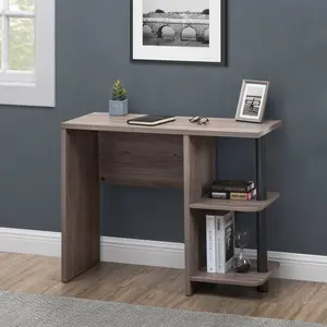 SUNJOY 39" Farmhouse Design Computer Desk with Two Open Shelves