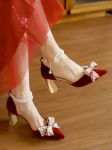 2026 New Xiuhe Wedding Dress Two-Wear High Heels, High Heeled Sandals, Bride Pregnant Women Wedding Shoes, Comfortible Chinese Style Bridal Shoes