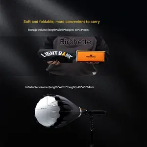 Flynoodle AIR Dome 40 Mini Inflatable Softbox | Ultra-Lightweight (137g) for 100W COB Lights | 5-Day Leakproof Design, No Skeleton Needed | Instant Setup Photography Lighting ring  light  shade
