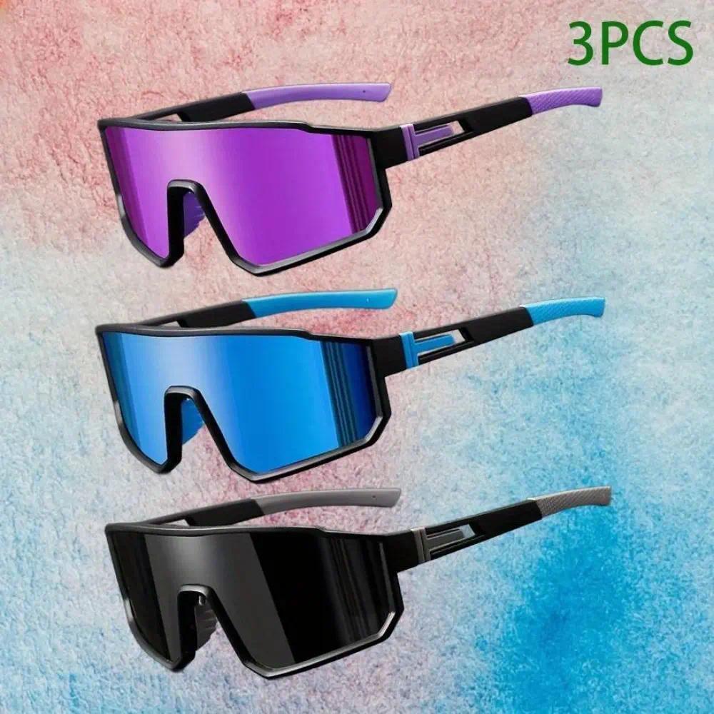 3-Pack Men Women Cycling Sunglasses Large Frame Windproof Outdoor Sports Ski Goggles Protective Eyewear