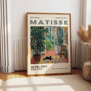 Henri Matisse Exhibition Poster, Famous Gallery Wall Art Print, Beige Garden & Nature Painting, Living Room Decor, Digital Download