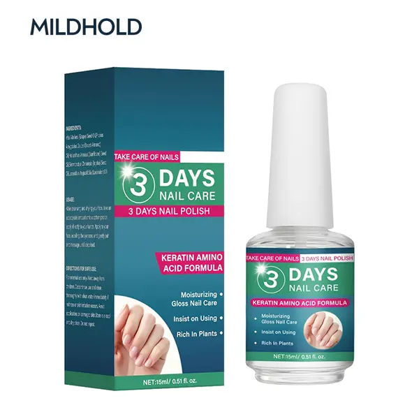 Mildhold Keratin Infused Nail Care Liquid with Aloe Extract, Multi-Purpose Daily Nail & Cuticle Softening Oil, Compact 15ml Travel Friendly Nail Surface Care Blend, Suitable for DIY At-Home Manicure, Natural Nail, Acrylic & Gel Nail Daily Maintenance
