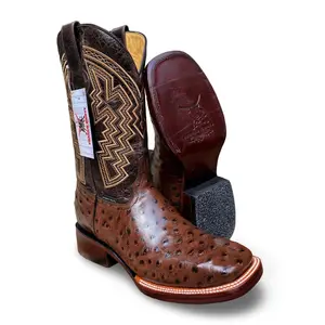 Franko Boots Mens Bulldog Grabado Avestruz Cafe