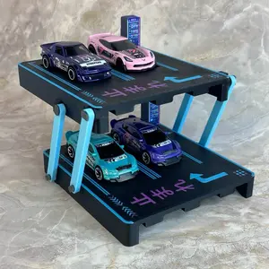 1:64 Cyberpunk Transforming Parking Garage Diorama DIY Kit | Modular Diecast Display for Hot Wheels Matchbox Tomica & JDM Collectors