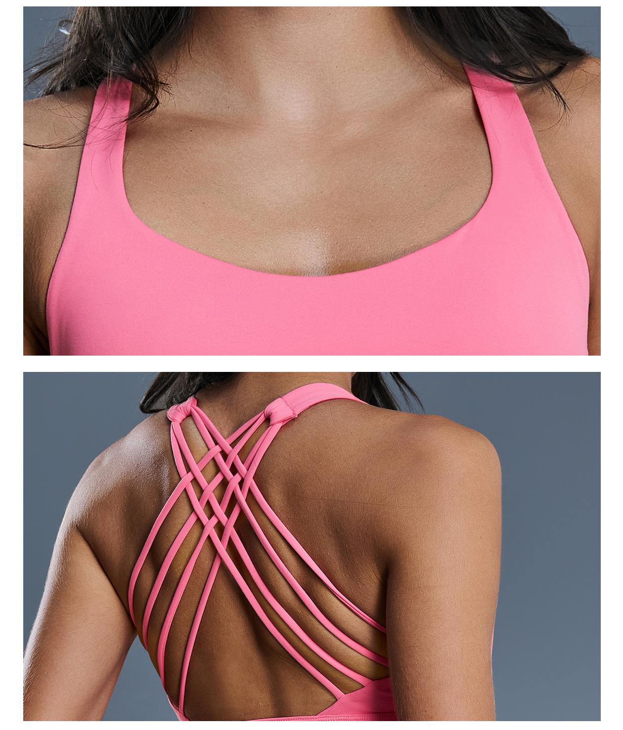 New Women's High-Impact Cross-Back Sports Bra, Shockproof Push-Up Support Fitness Bra