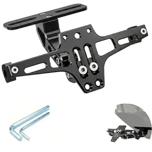 Motorcycle License Plate Holder, Motorcycle License Plate Bracket with Screws, Universal Accessories for Most Motorcycles, Automotive