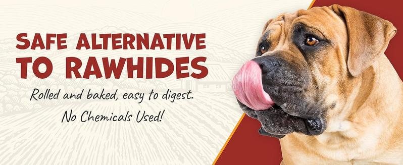 Pack Approved Beef Rolls Dog Treats - Made from 100% Beef Hide - Natural Ingredients - Supports Dental Health