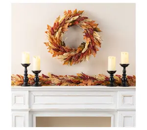 Glitzhome 24"D Fall Harvest Multi-Colored Sorghum Wreath Glitzhome 24"D Fall Harvest Multi-Colored Sorghum Wreath