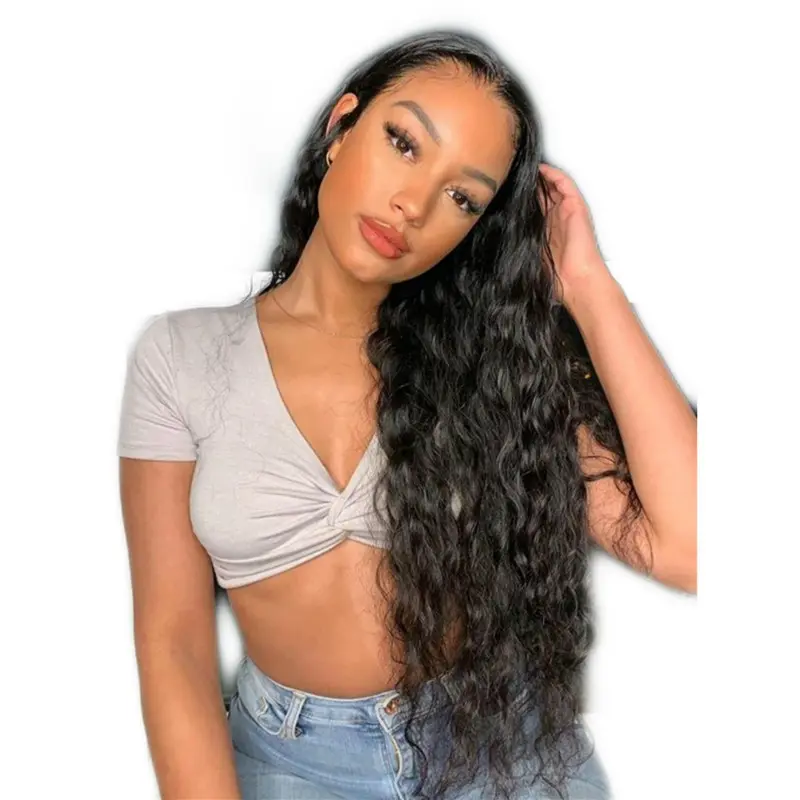 250% Density 360 Full Lace Invisi Strap Body Wave Wigs Human Hair Water Wave Transparent Lace Hidden Strap Frontal Black Wigs For Women