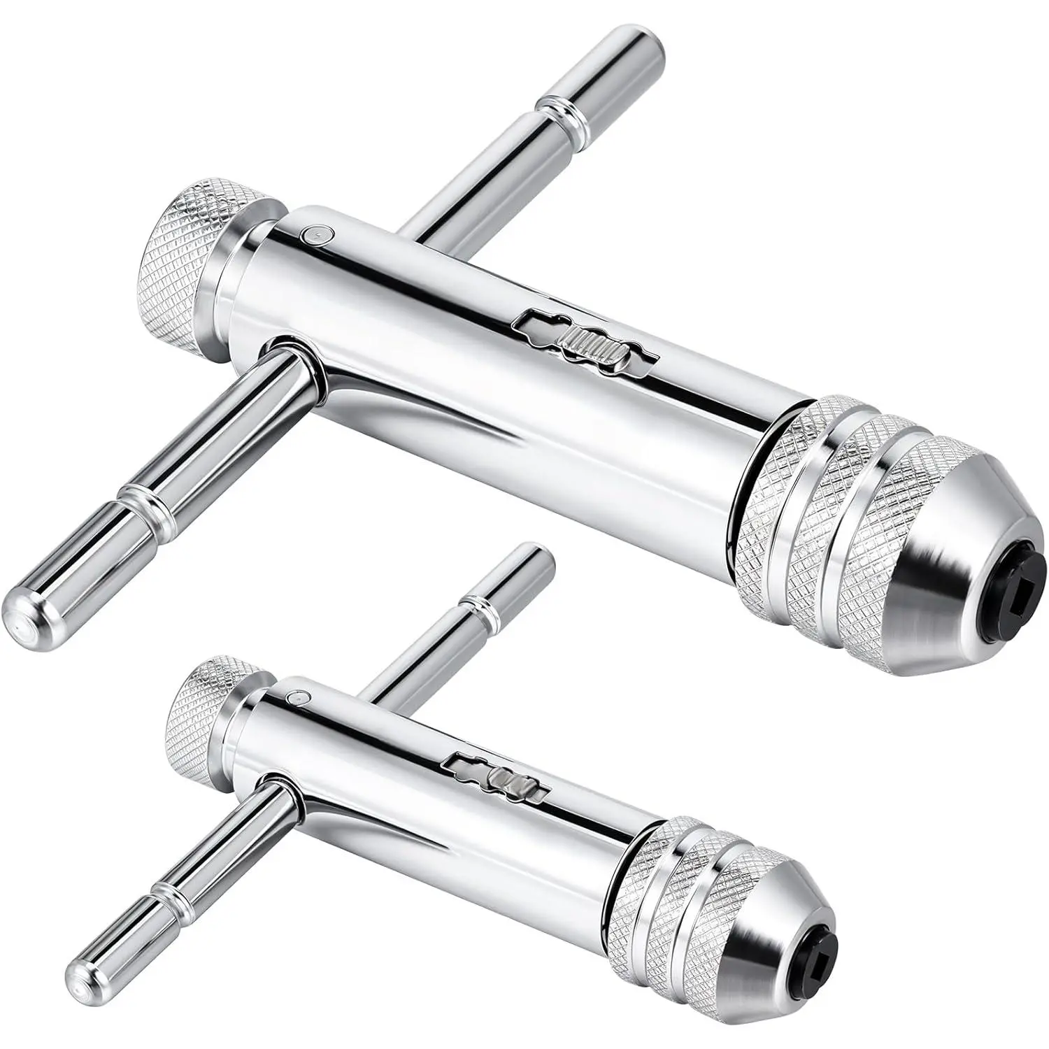 2 count Ratchet T Handle Tap Wrench, Adjustable T Bar Handle Holder Ratcheting Tap Wrench for Metric M3-M8 / M5-M12 Thread Screw Taps