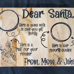 Treats for Santa and Rudolph wood tray