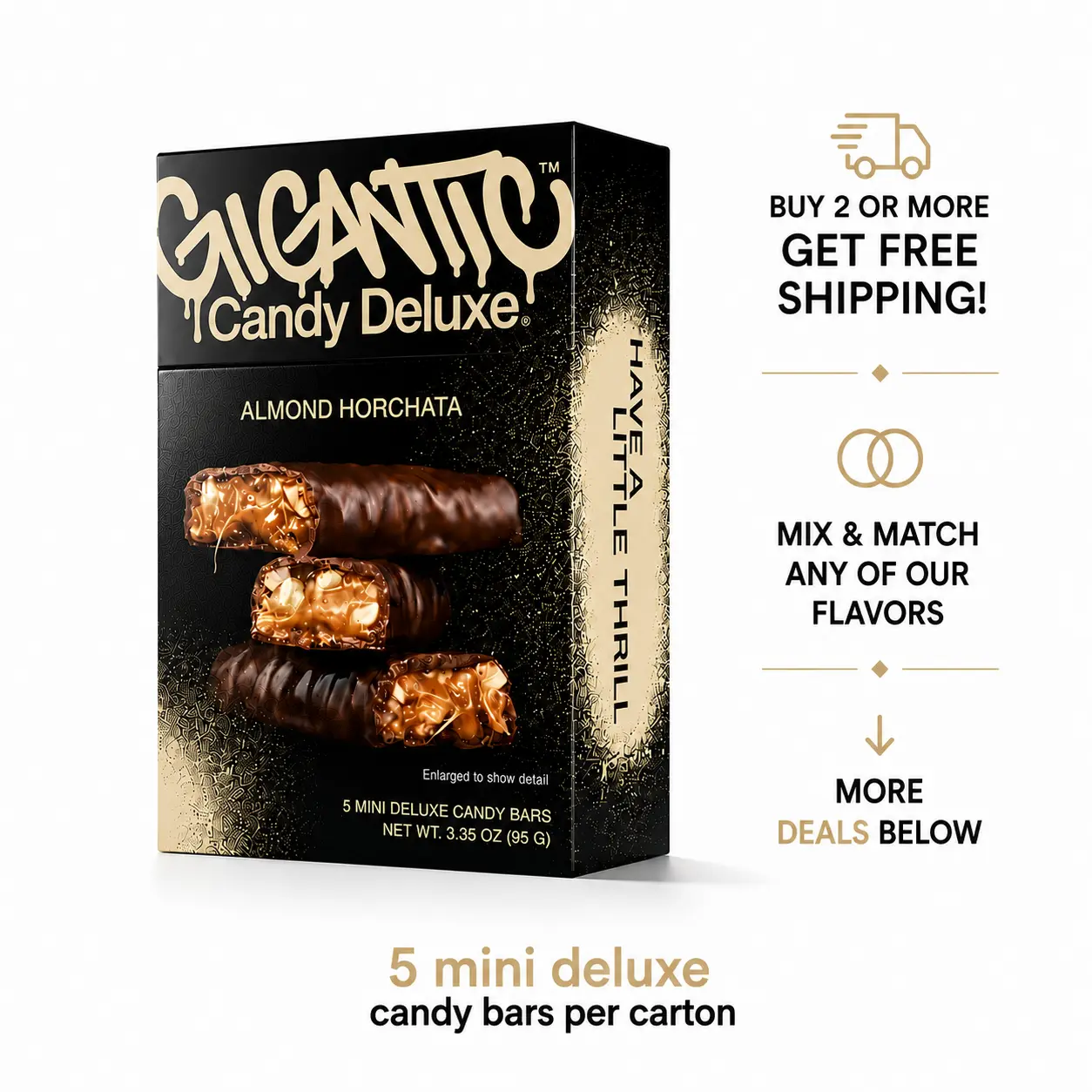 Almond Horchata Dark Chocolate Mini Candy Bars (5 Count) Carton – Candy Deluxe by Gigantic