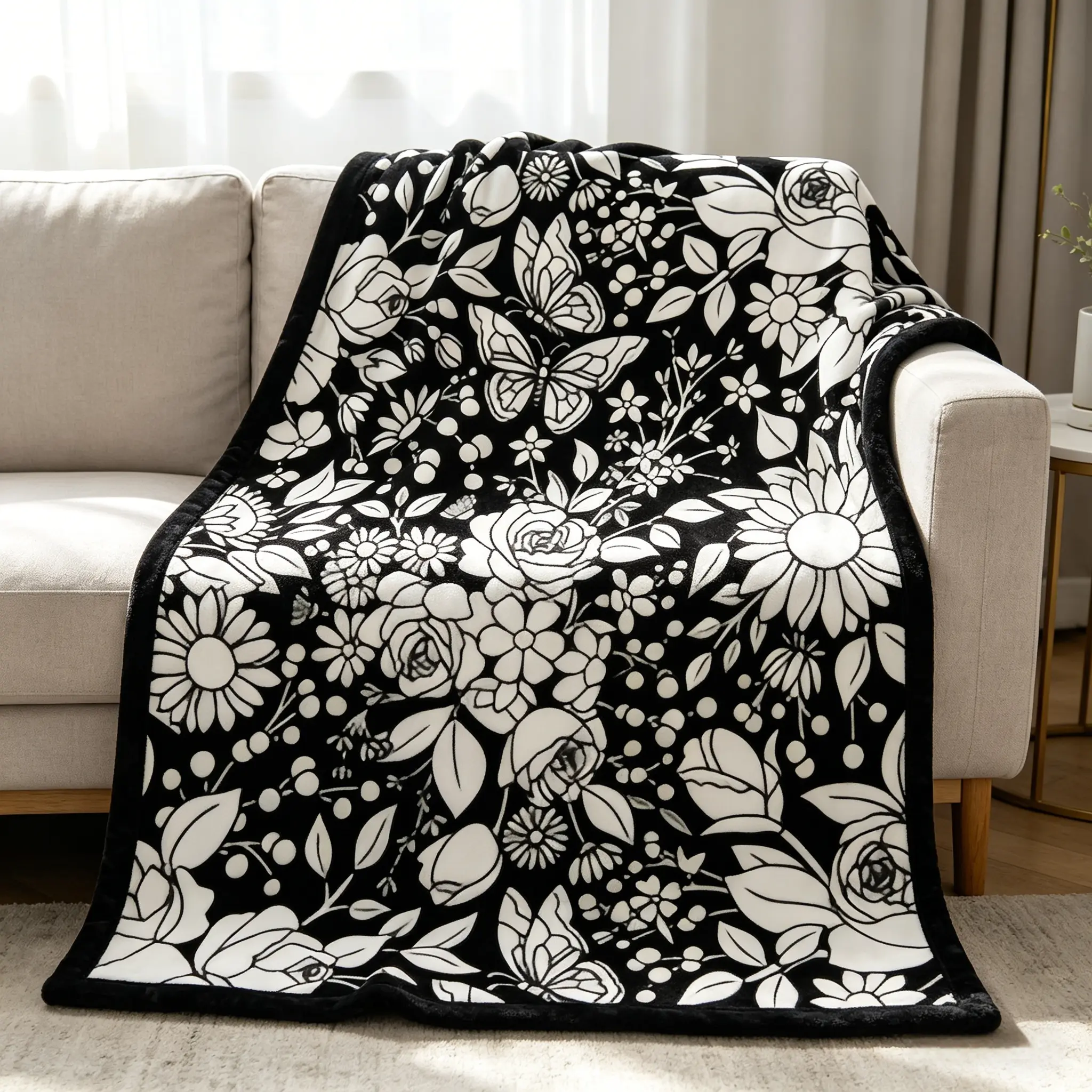 Color-Fillable Flannel Throw Blanket - All Season Art Graphic Blanket, Creative Art Craft Kit, Suitable for Children, Holiday Gift, Throw Blankets, All Season Blankets
