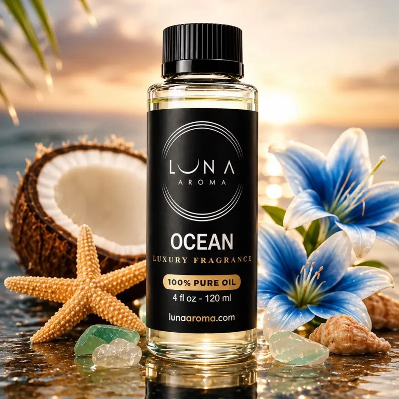 OCEAN 120ML Pure Natural Aroma Oil - Home Fragrance Freshener for Aromatherapy Diffusers, Relaxation, and Home Scenting