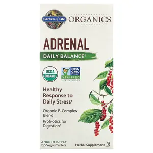 Garden of Life Organics, Adrenal, Daily Balance, 120 Vegan Tablets
