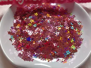 Pink stars shaped glitter for snowglobe tumblers, slime, nail arts, etc