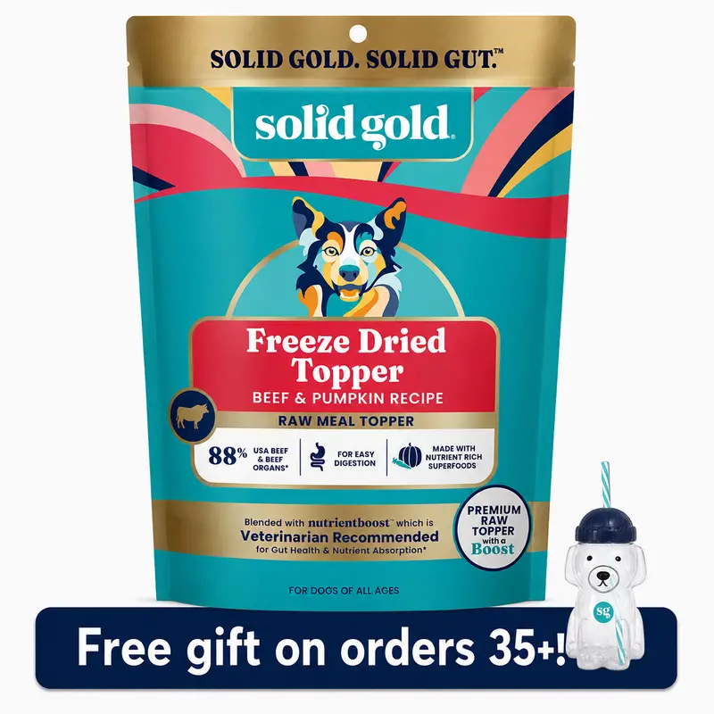 Solid Gold Freeze-Dried Raw Dog Topper, Nutritious Superfoods for Gut Health, Upgrade Every Meal