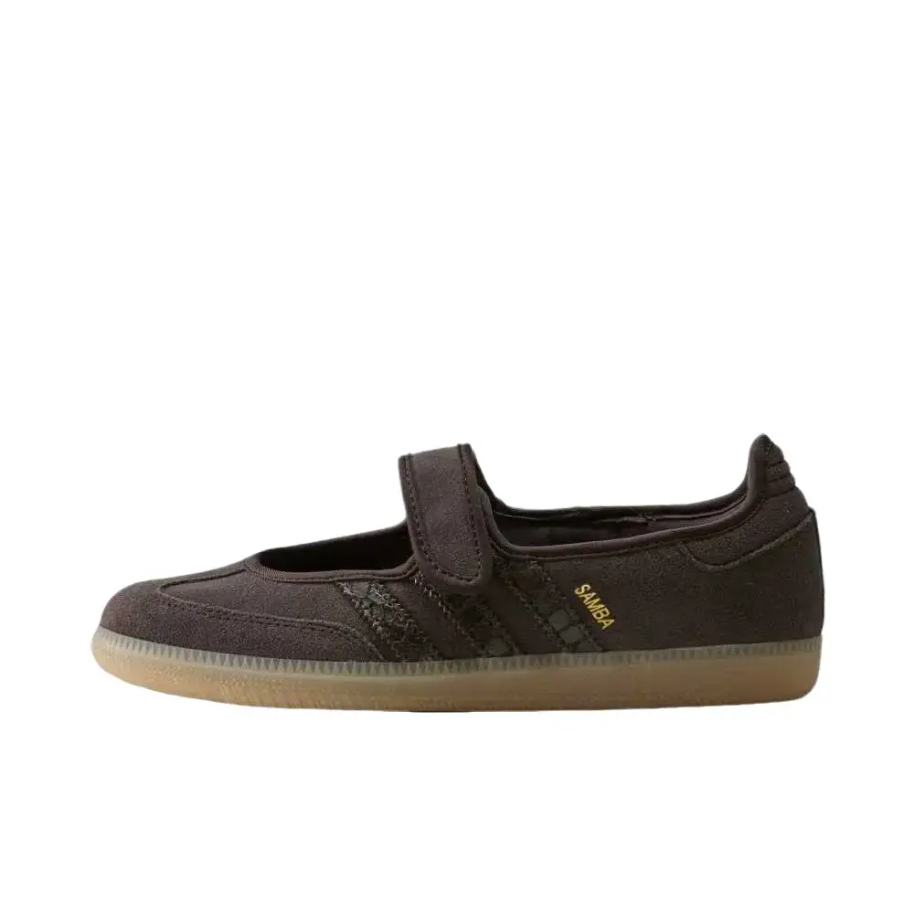Adidas Women's Samba Jane 'Aurora Coffee' Sneakers - Classic Mary Jane Style with an Adjustable Strap and Gum Rubber Sole, Shoes, Round Toe, Everyday Wear, Premium Upper, Aurora Coffee Tones, Daily Walking