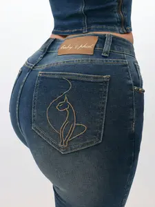 BABYPHAT Stretch Denim Capri Jeans With Turn Up Hems Mid Rise Cropped Pants Summer Casual Bottoms Curvy Jeans