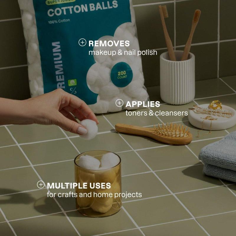 Super Jumbo Cotton Balls for Daily Makeup and Polish Cleansing