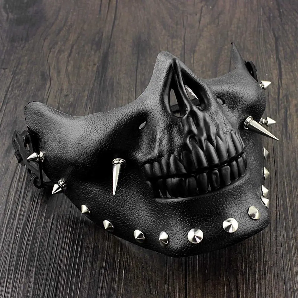 crazy hunter Men's Steampunk Skeletal Spike Half Masquerade Mask Custome Cosplay