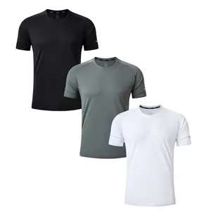 3 Pack Men’s Workout Short Sleeve Athletic Gym T-Shirts Mens Dry Fit Running Shirt Moisture Wicking Active Crew Tees for Men