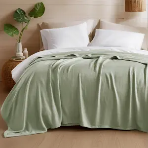 Luxury Bamboo Rayon & Cotton Blend Blanket - Ultra-Soft Lightweight All-Season Throw for Bed/Couch, Eco-Friendly, Machine Washable, Gift-ready Packaging