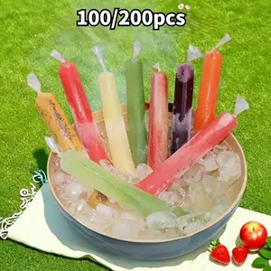 100/200/400pcs Multi-Functional Juice Popsicle Bags, DIY Self-Seal Freezer Sweet Treats, Summer Kitchen Essentials, Camping Popsicle Bags, Popsicle Mold