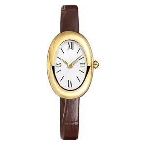 Women’s Bracelet Watch – 24mm Oval Dial Gold Bangle Quartz Wristwatch, Elegant Jewelry Style