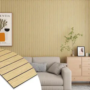 2ft x 7.2ft Oak  Slat Wall Panel Faux  Slat Panels Peel and Stick Woods Slats Panels Accent Wall Paneling for Walls Ceiling Oak Slats Paneling Woods Veneer Panel Sticky