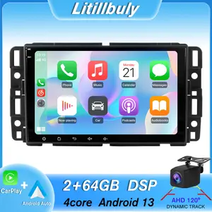 Car Stereo for Chevy Silverado GMC Sierra Yukon 2007-2013 touch screen has Android Auto Wireless Carplay, Bluetooth WIFI supports GPS Navigation
