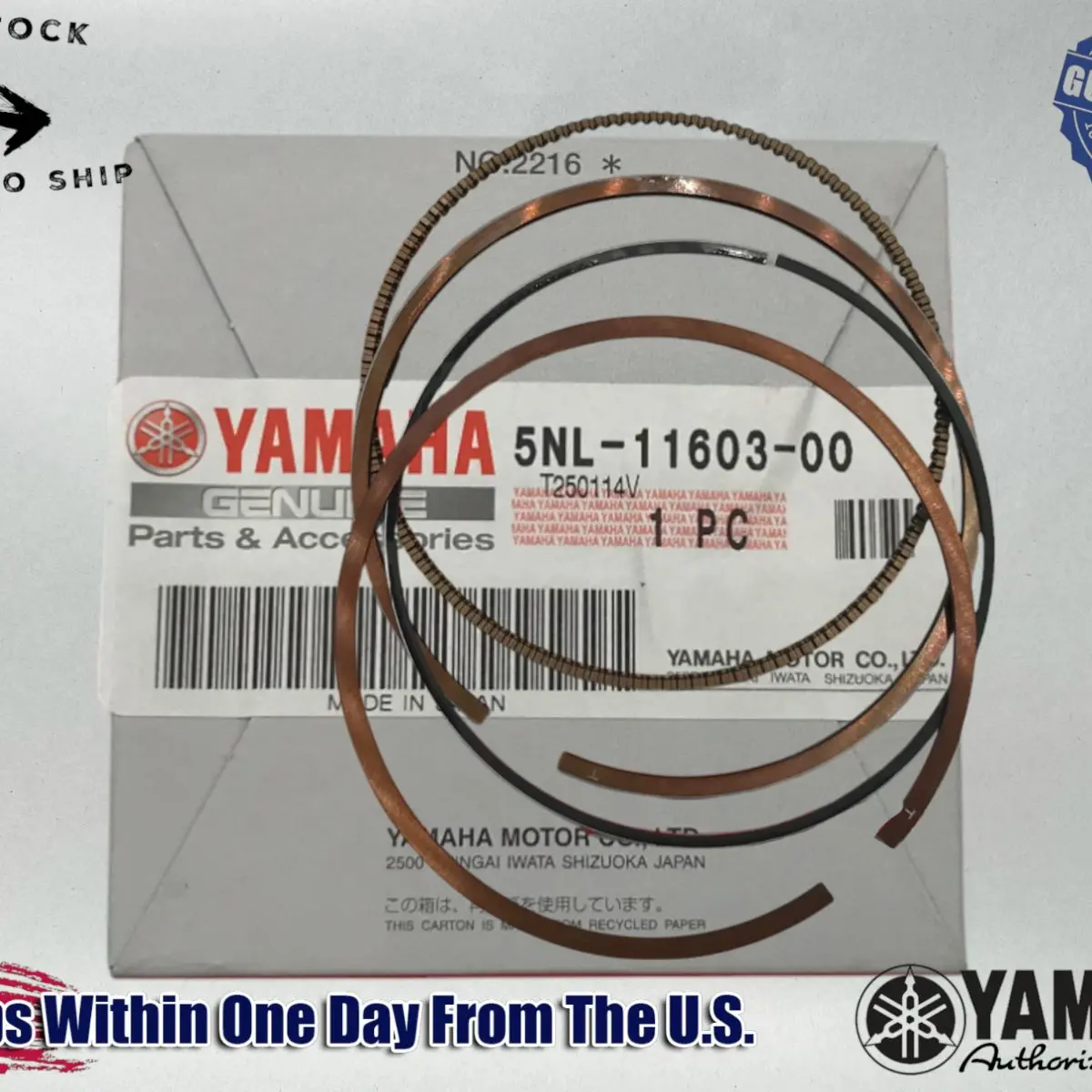 Yamaha Genuine OEM 2001-11 YZ250F YZ WR 250F PISTON RING SET 5NL-11603-00-00