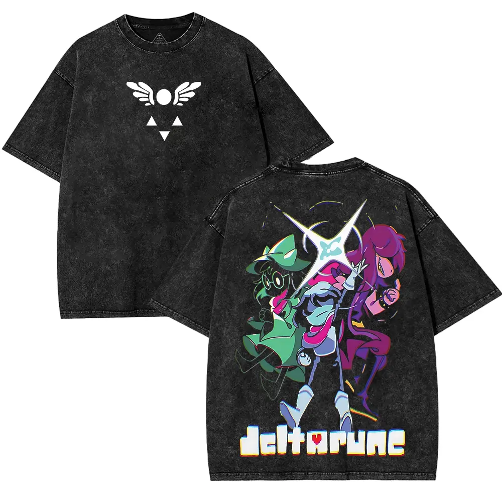 Vintage Pixel Game Acid Wash Shirt, Retro Indie Gaming Graphic Tee, Dark Wash Oversized Gamer T-Shirt, Deltarune Kris Susie Ralsei Shirt, Deltarune Delta Rune Vintage Shirt, Gamer Birthday Gift Unisex Streetwear