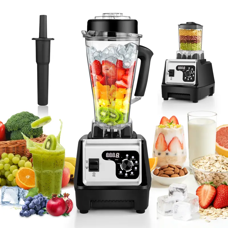 Food Processor Professional Blender, Smoothies Blender, Max.2400W Sorbet Blender And Grinder Combo 25000RPM Powerful Blenders Kitchen 68oz 2 Containers Countertop Blenders Ice, Grinding, Milk Shake, Ice Slushie, Juice, Shake