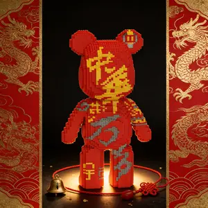 Bear 3D Puzzle Building Blocks Decoration, Bookshelf Home Office Cabinet Decor, Party Living Room TV Stand Display, Ideal Gift