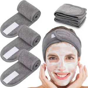 Adjustable Women's Spa Facial Headband, Shower and Makeup Hair Tie, Head Strap, Suitable for Face Washing, Soft Towels, Hair Styling Accessories