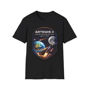 Artemis 2 Journey Around the Moon and Back 2026 T-Shirt, Space Enthusiast Gift, NASA Mission Graphic Tee